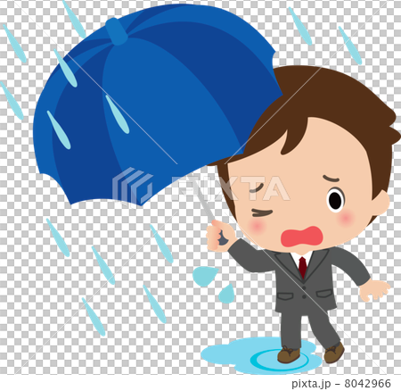 大雨の中を歩くビジネスマン 大雨の中を歩くビジネスマン 8042966