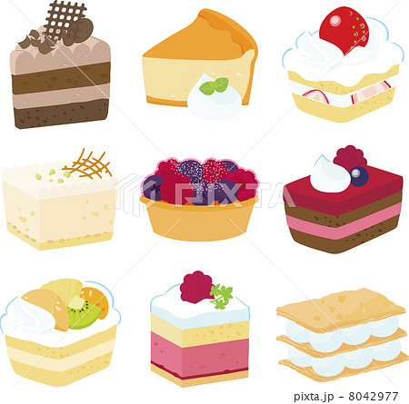 9種類のショートケーキのイラスト素材 8042977 Pixta