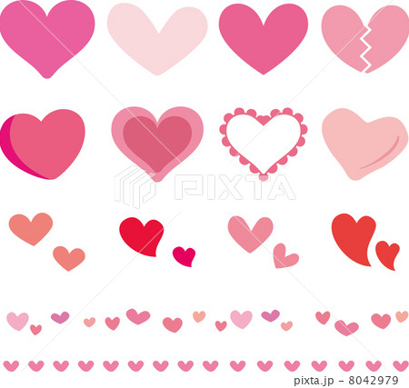 いろいろなハートの素材 8042979