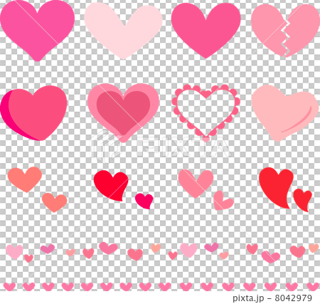 いろいろなハートの素材 8042979