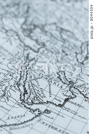 古い世界地図 アラビア半島の写真素材