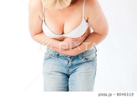 Medicine and disease - stomach pain or abdominal cramps 8046319
