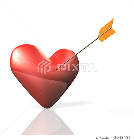 ハートを狙う矢を描いた3Dレンダリング画像 8048452