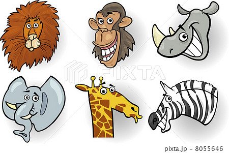 Cartoon wild animals heads set Cartoon wild animals heads set 8055646