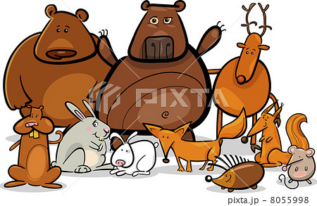 wild forest animals group cartoon illustration wild forest animals group cartoon illustration 8055998