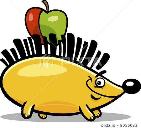 hedgehog with apple cartoon 8056033
