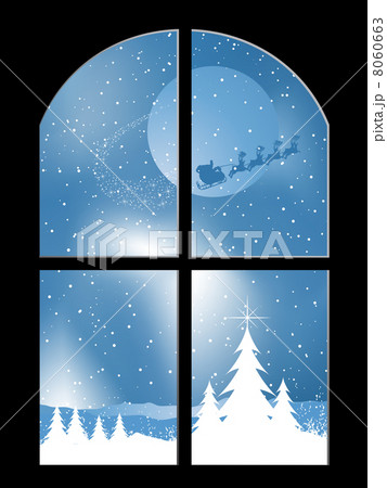 Snowy night through a window 8060663