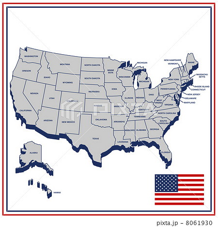 アメリカ州地図のイラスト素材