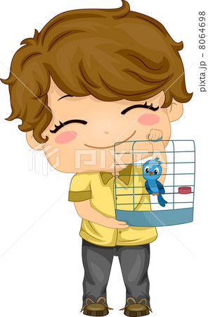 Little Boy with Pet Bird 8064698