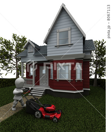 Man Mowing the Lawn 8067113