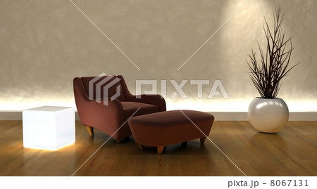 contemporary arm chair and ottoman in moderen setting contemporary arm chair and ottoman in moderen setting 8067131