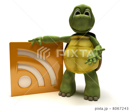 Tortoise with an rss symbol 8067243