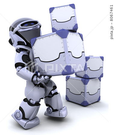 robot moving shipping boxes 8067461