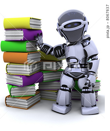 robot with books 8067637