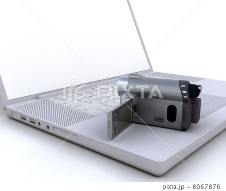 3D handy cam over a laptop 3D handy cam over a laptop 8067876