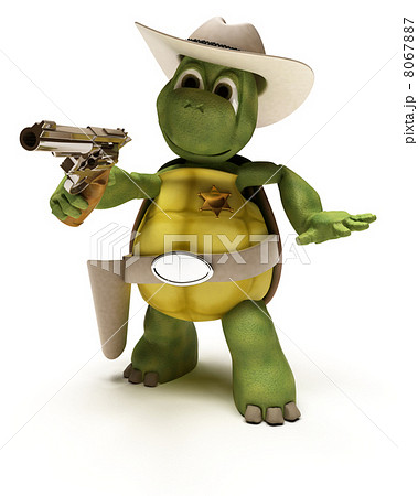 Cowboy Tortoise with Stetson and pistol 8067887