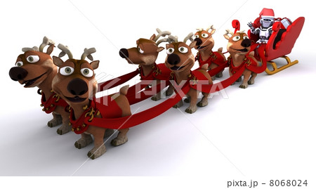 Robot withsleigh and reindeer Robot withsleigh and reindeer 8068024
