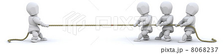 3d render of men pulling on rope 3d render of men pulling on rope 8068237
