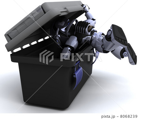 robot searching a toolbox 8068239