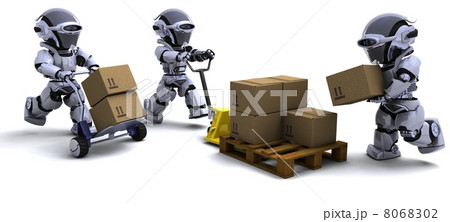 Robot with Shipping Boxes Robot with Shipping Boxes 8068302