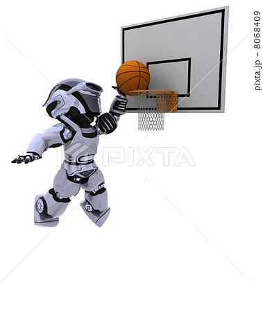 Robot playing basketball Robot playing basketball 8068409