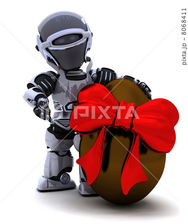 robot with easter egg robot with easter egg 8068411