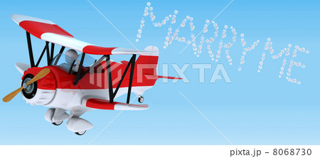 Man sky writing in a biplane 8068730