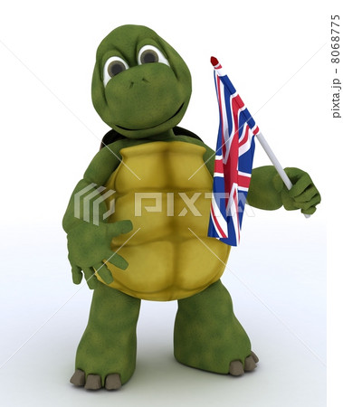 Tortoise with Union Jack Flag Tortoise with Union Jack Flag 8068775