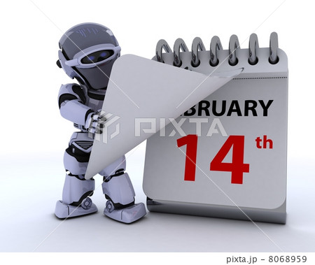 robot with a calender 8068959