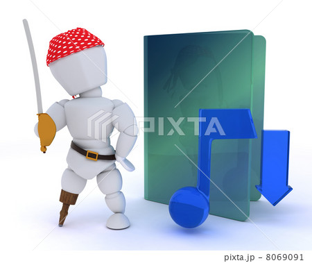 pirate depicting illegal music download pirate depicting illegal music download 8069091