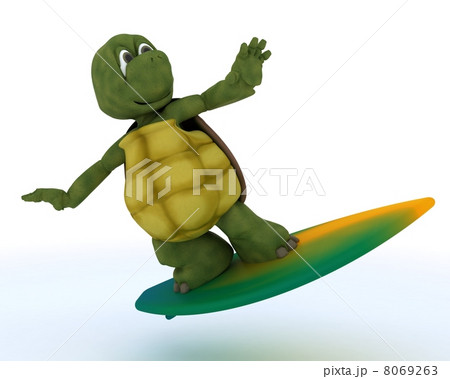 tortoise with surf board tortoise with surf board 8069263