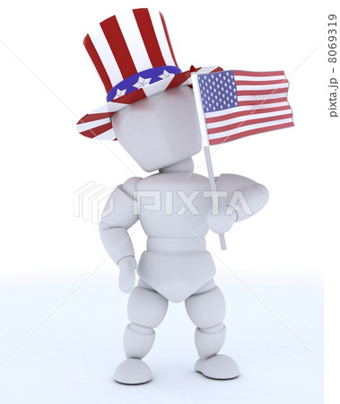 man with american flag 8069319