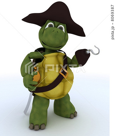 Tortoise dressed as a pirate 8069387