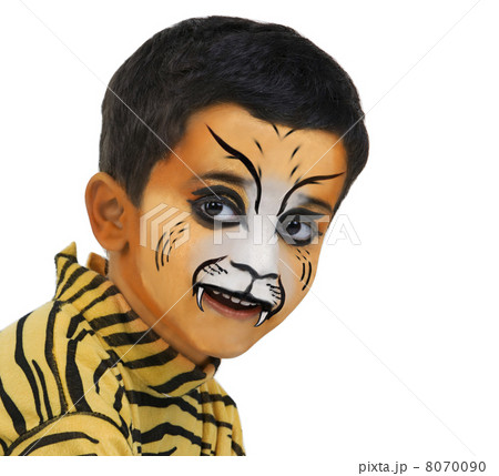 Portrait of a boy with tiger make-up 8070090