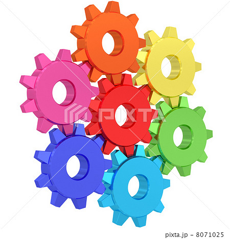 Colorful gear wheels isolated on white Colorful gear wheels isolated on white 8071025