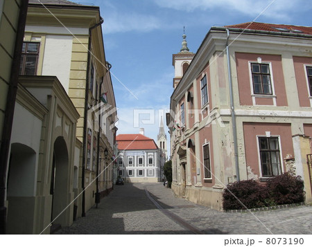 ハンガリーの街を訪ねて（ヴェスプレーム旧市街の路地風景） 8073190