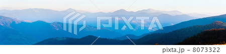 Autumn evening mountain panorama (Carpathian, Ukraine). 8073322