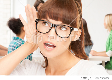 student girl listening gossips at school 8075989