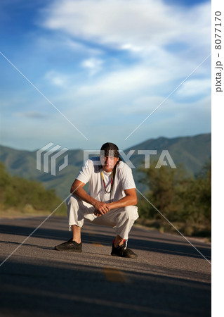 Man in the middle of a road Man in the middle of a road 8077170