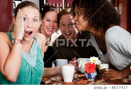 Four Friends Gossiping in a Coffee House 8077437