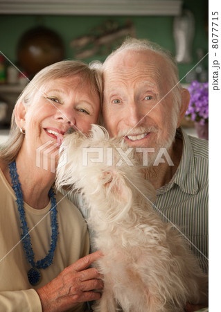 Senior Couple With Dog 8077715