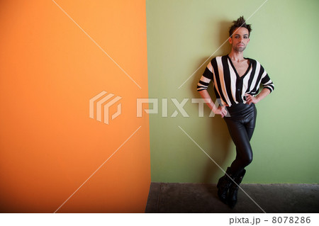 Sexy gay man wears black and white 8078286