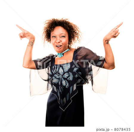 Pretty African American Woman in Blue Dress Pretty African American Woman in Blue Dress 8078435