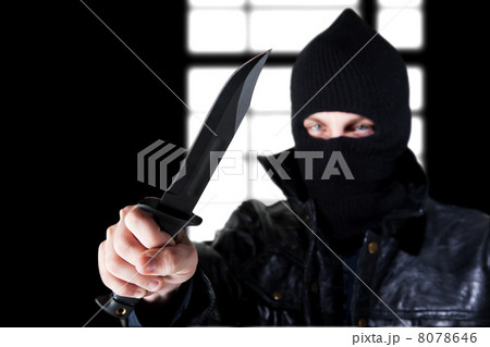 Young Criminal with Knife 8078646