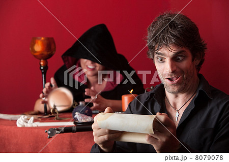 Silly Happy Man with Scroll 8079078