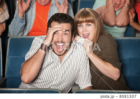 Frightened Couple in Theater 8081307