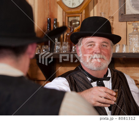 Happy Western Saloon Bartender 8081312