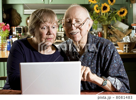 Senior Couple with a Laptop Computer 8081483