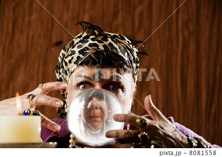 Gyspy seen in a crystal ball 8081558