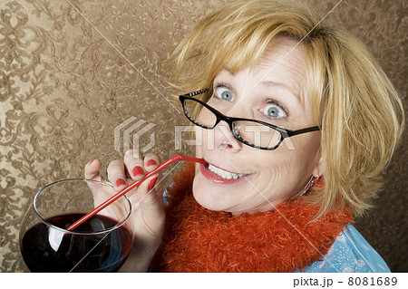 Crazy Woman Drinking Wine Crazy Woman Drinking Wine 8081689